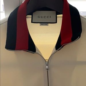 GUCCI Gabardine Bomber Jacket XS Cream Off…